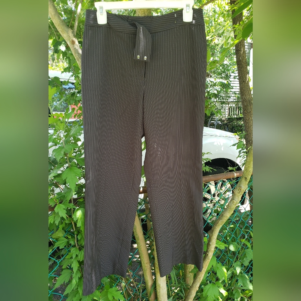 Black Womens stripped office pantsuit